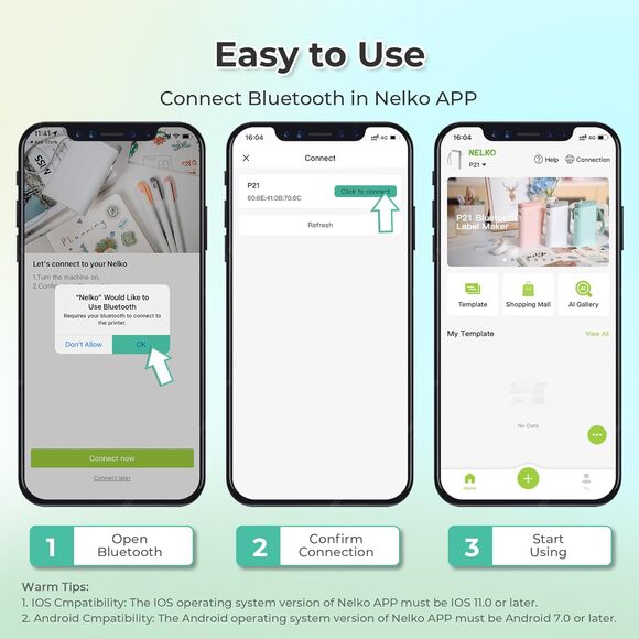 Label Maker Machine with Tape P21 Bluetooth Label Printer, Wireless Mini  White - Picture 9 of 14